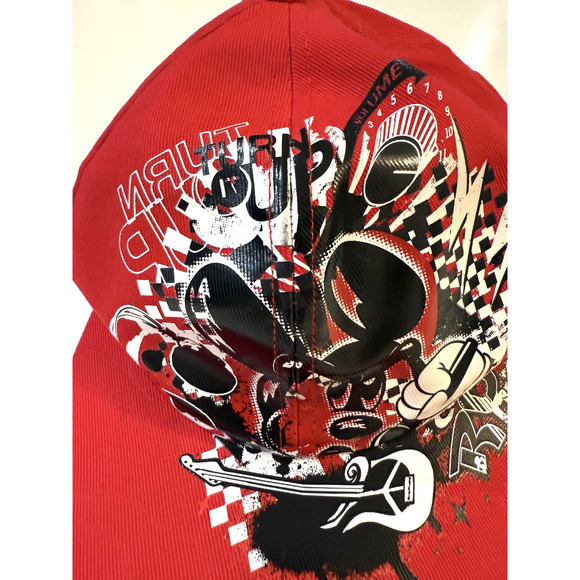Disney Parks Hat Cap Snap Back Red Graphic Art Rock Guitar Music Adult Unisex - Picture 4 of 6